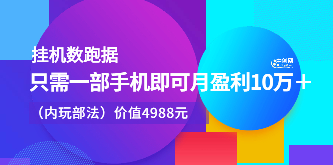 挂机跑数据，只需一部手机即可月盈利10万＋（内部玩法）价值4988元