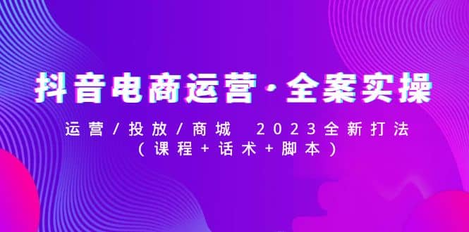 抖音电商运营·全案实操：运营/投放/商城 2023全新打法