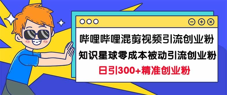 哔哩哔哩混剪视频引流创业粉日引300+知识星球零成本被动引流创业粉一天300+