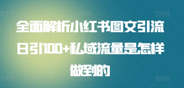 暴力引流 小红书图文引流日引100私域全面拆解【打粉人必看】