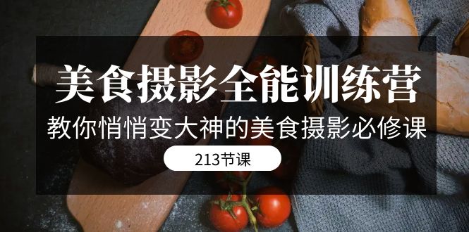 （7406期）美食拍摄-全能型夏令营，教大家悄悄的变大神的美食拍摄必修课程（8套课程内容-213节）