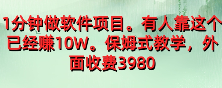 外边收费标准39801min做软件产品，有些人靠这个早已赚10W，跟踪服务课堂教学