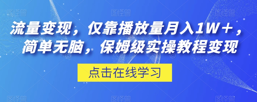 数据流量变现，只靠播放率月入1W＋，简易没脑子，家庭保姆级实际操作实例教程【揭密】