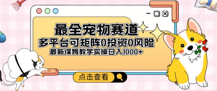 全新升级小宠物跑道全平台轻轻松松日入500 ，0风险性，0项目投资，可引流矩阵长期性收益