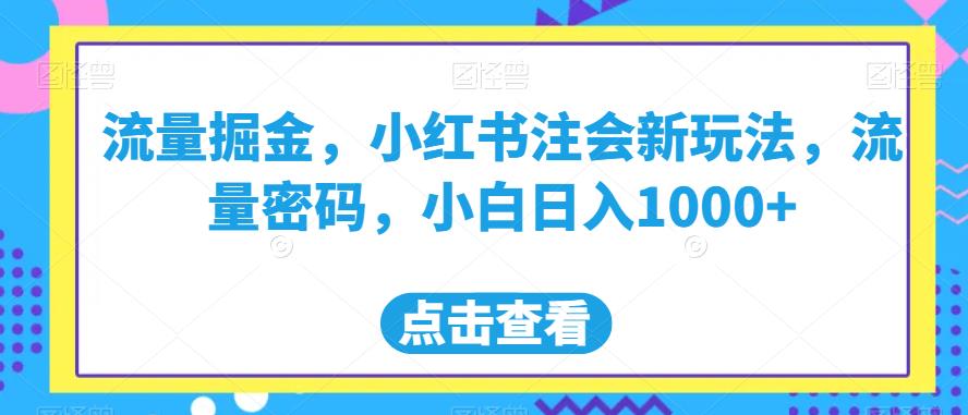 小红书的cpa新模式，总流量登陆密码，新手日入1000 【揭密】