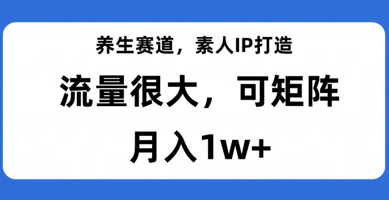 健康养生跑道，普通IP打造出，总流量非常大，可引流矩阵，月入1w 【揭密】