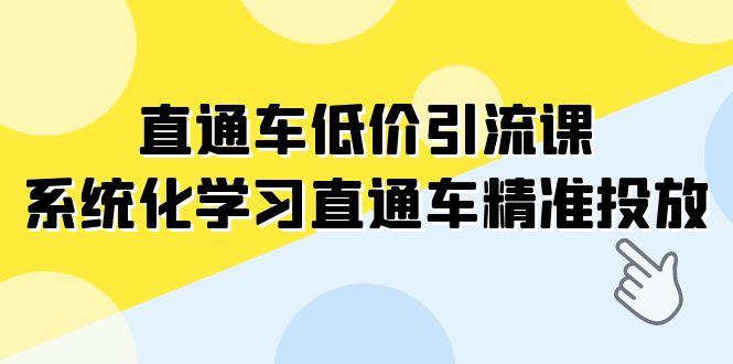 （7698期）淘宝直通车-低价引流课，系统性学习淘宝直通车精准推送（14堂课）