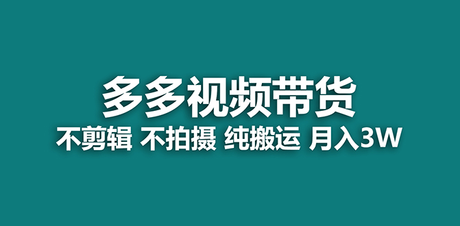 （7512期）【蓝海项目】多多的短视频带货，纯运送一个月做了5w提成，新手也可以操控【揭密】