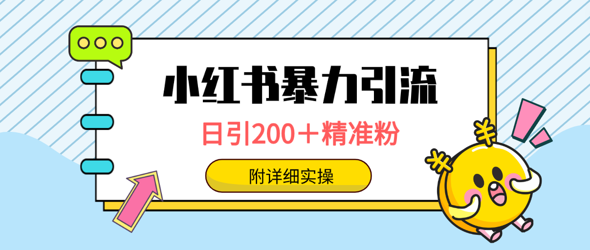 （9582期）小红书的暴力行为引流方法秘笈，日引200＋精准粉，一键精准推送数万人，附详尽实际操作