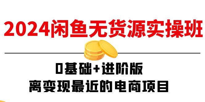 2024闲鱼平台无货源电商实际操作班：0基本 升级版，离转现近期的电商项目（15节）