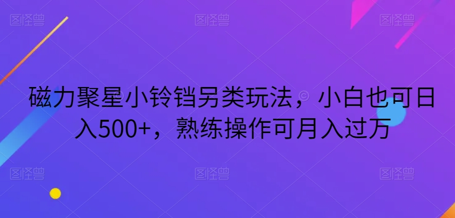 磁力聚星小铃铛另类玩法，小白也可日入500+，熟练操作可月入过万-暖阳网-优质付费教程和创业项目大全