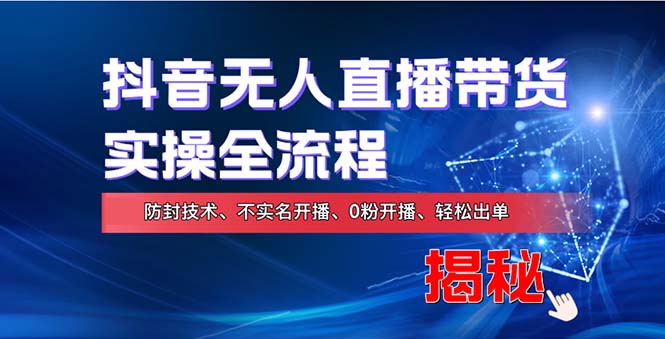 （13001期）在线赚钱有效途径：如何用抖音无人直播实现财富自由，整套实际操作步骤，含…