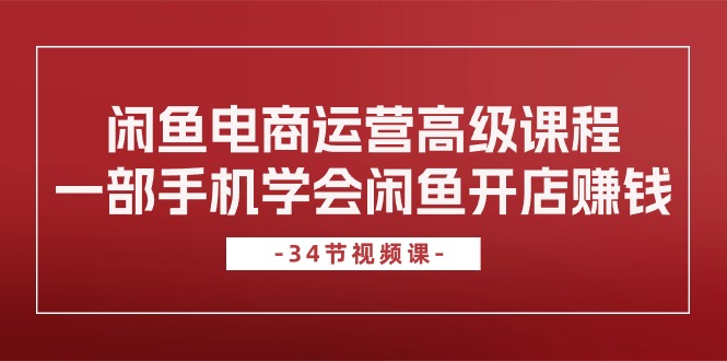 （10686期）闲鱼平台网店运营高级课程，一部手机懂得闲鱼开店挣钱（34堂课）