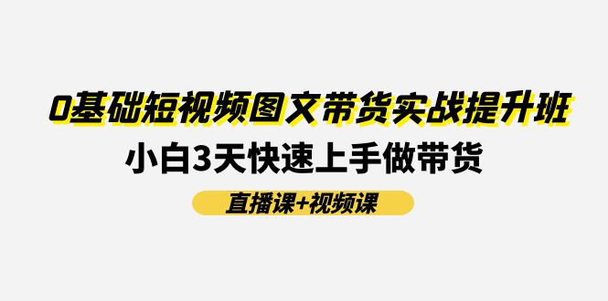 （11641期）0基本小视频图文并茂卖货实战演练提高班(视频课堂 视频课程)：新手3天快速入门做卖货