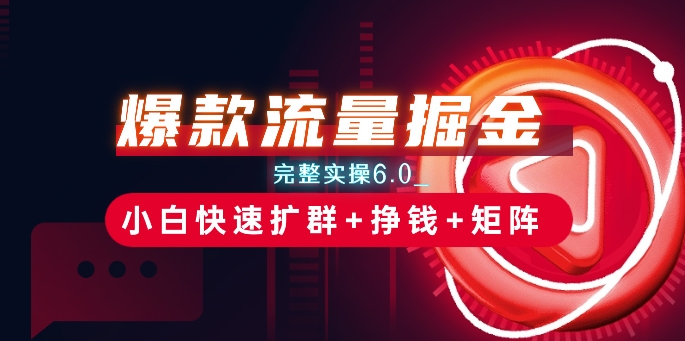 爆品总流量掘金队_详细实际操作6.0_新手迅速扩群 赚钱 引流矩阵构思【揭密】