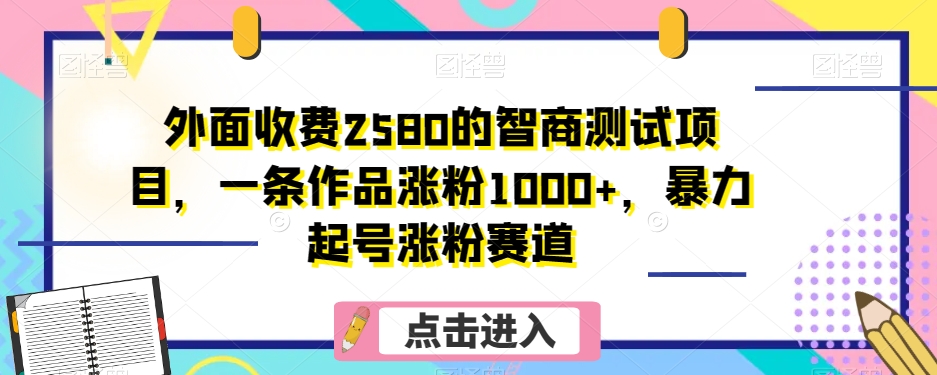 外边收费标准2580的智力测验新项目，一条著作增粉1000 ，暴力行为养号增粉跑道【揭密】-暖阳网-优质付费教程和创业项目大全