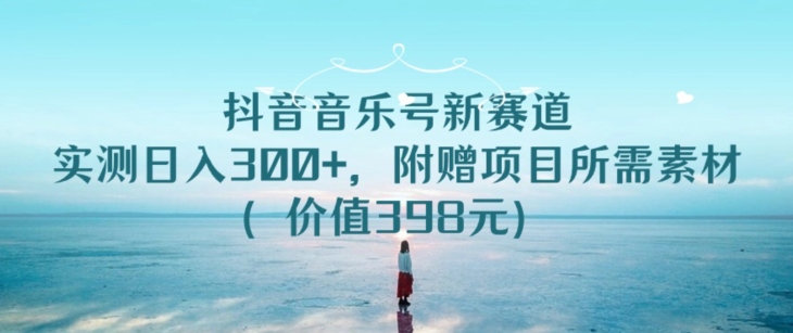 抖音音乐号新赛道，实测日入300+，附赠项目所需素材（价值398元）