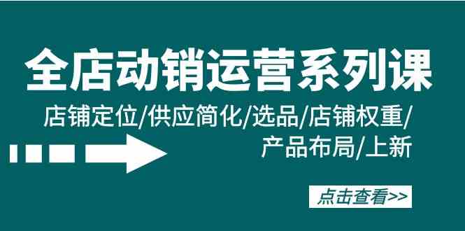 全店动销经营系列产品课：店铺运营/供货简单化/选款/宝贝权重/产品布局/上架