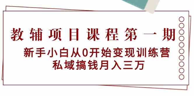 教辅书项目课程第一期：新手入门从0逐渐转现夏令营 公域弄钱月入三万