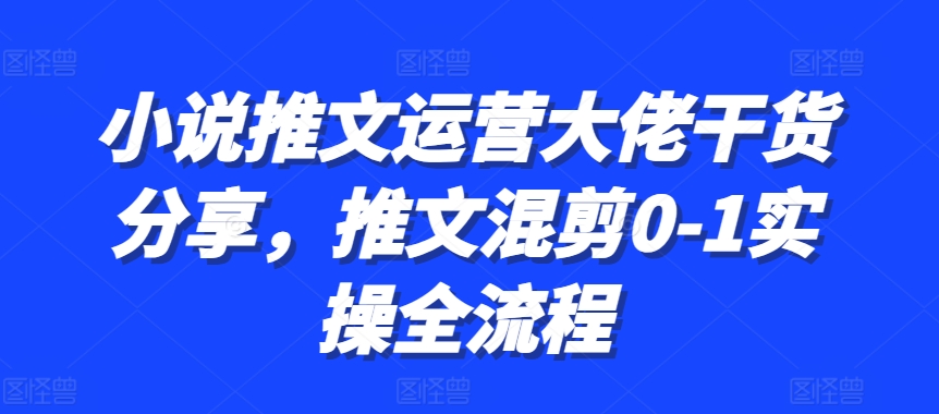 小说推文经营巨头满满干货，文章剪辑0-1实际操作全过程