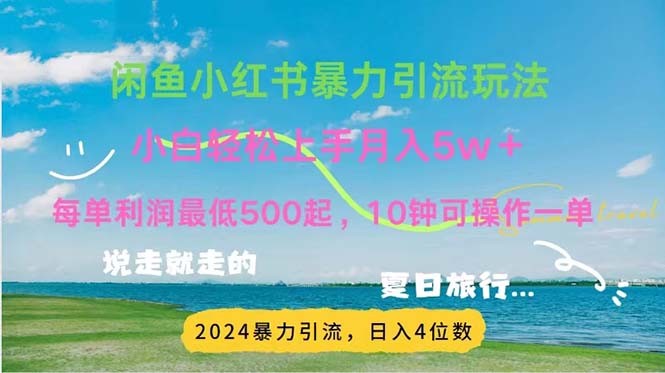 （11650期）2024暑期挣钱的项目小红书的闲鱼暴力行为引流方法，简易没脑子实际操作，每单利润500 ，…