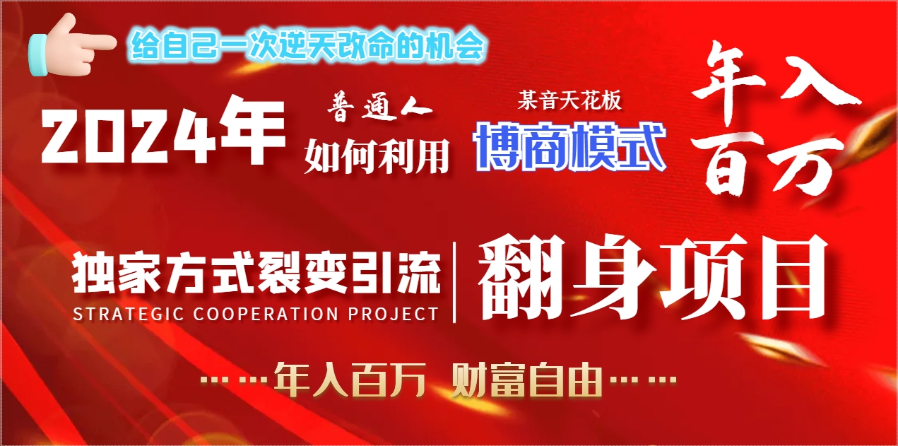 （9027期）2024年平常人如何运用博商方式做翻盘新项目年收入百万，财务自由