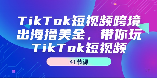 （9155期）TikTok小视频跨境出海撸美元，带你玩TikTok小视频（41堂课）