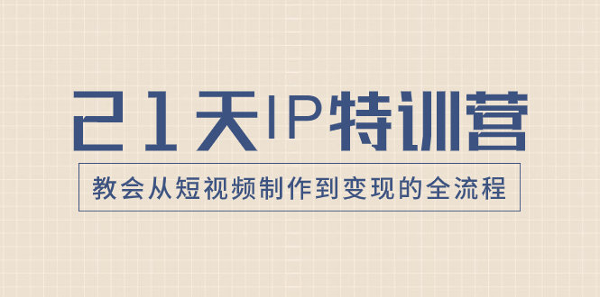 （8223期）21天IP特训营，教会从短视频制作到变现的全流程-暖阳网-优质付费教程和创业项目大全