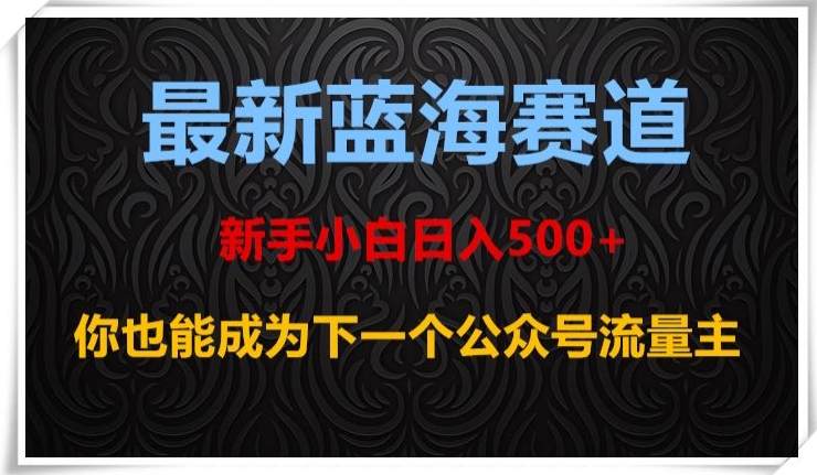 最新蓝海赛道，新手小白日入500+，你也能成为下一个公众号流量主【揭秘】-暖阳网-优质付费教程和创业项目大全