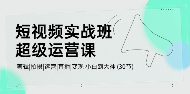 （10836期）小视频实战演练班-非常运营课，|视频剪辑|拍照|运作|直播间|转现 新手到高手 (30节)