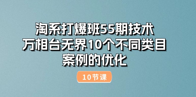 淘系打爆班55期技术：万相台无界10个不同类目案例的优化（10节）