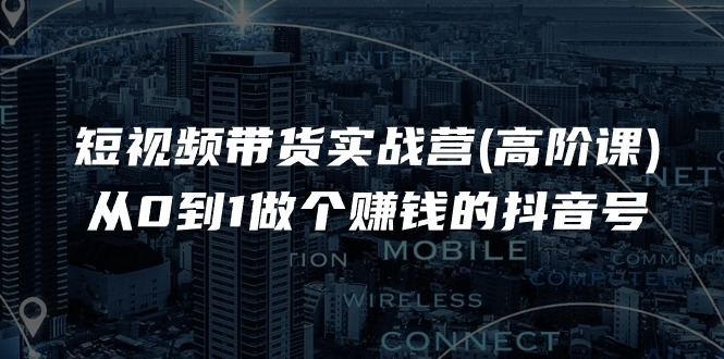 （11253期）短视频带货实战营(高阶课)，从0到1做个赚钱的抖音号（17节课）