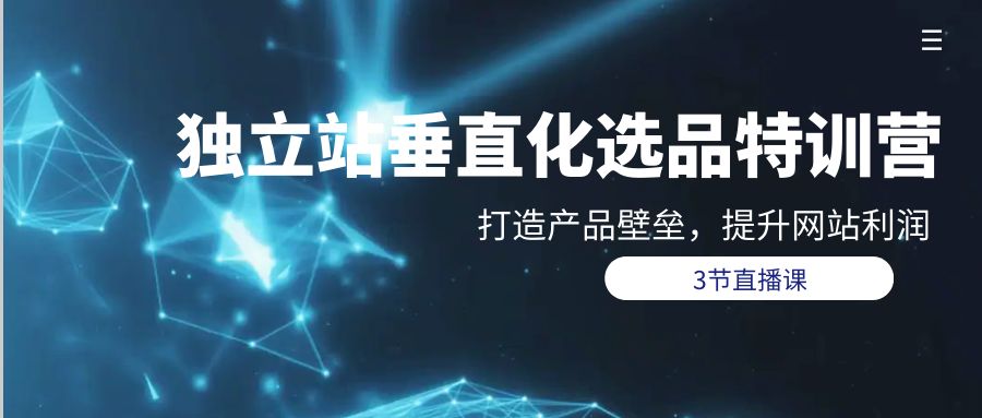 （9925期）自建站-垂直领域选款夏令营，打造出产品壁垒，提升关键词盈利（3节视频课堂）