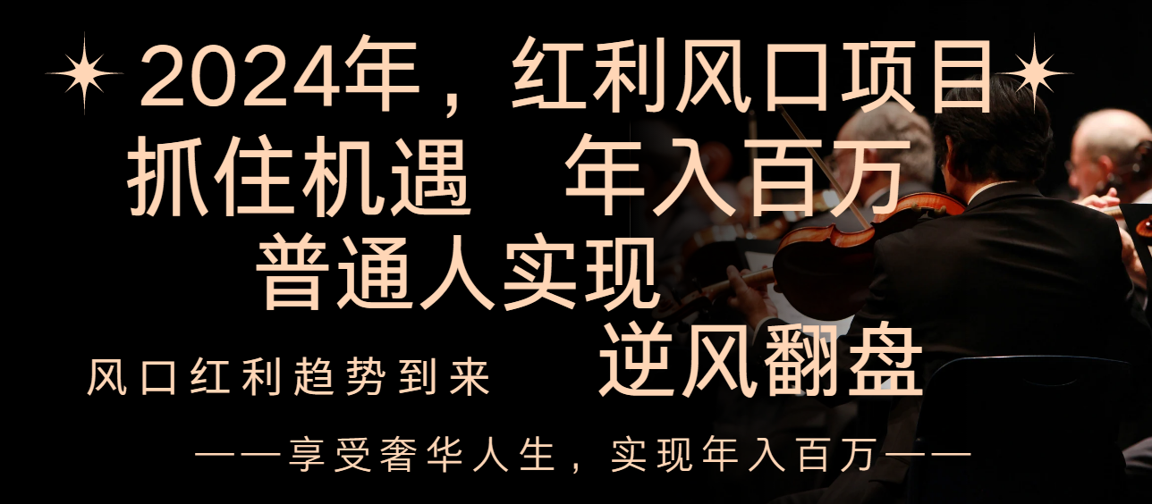 （8418期）2024收益蓝海项目来临，享有第一波收益，让二追三平常人也可以实现，年收入百万