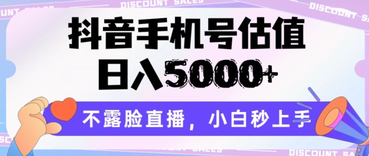 抖音手机号公司估值，日入5000 ，不露脸直播，新手秒入门【揭密】