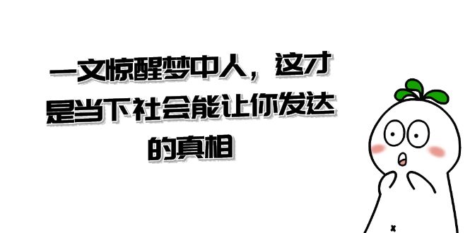 （8480期）某微信公众号付费文章《一文 惊醒梦中人，这才是当下社会能让你发达的真相》