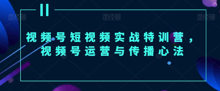 视频号短视频实战特训营，视频号运营与传播心法