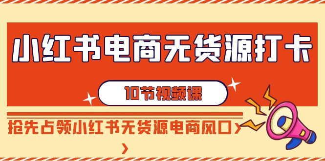 （9015期）小红书电商-无货源电商打卡签到，抢占小红书的无货源电商出风口（10堂课）