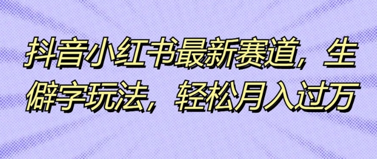 抖音小红书最新生态，不认识的字游戏玩法，轻轻松松月入了万