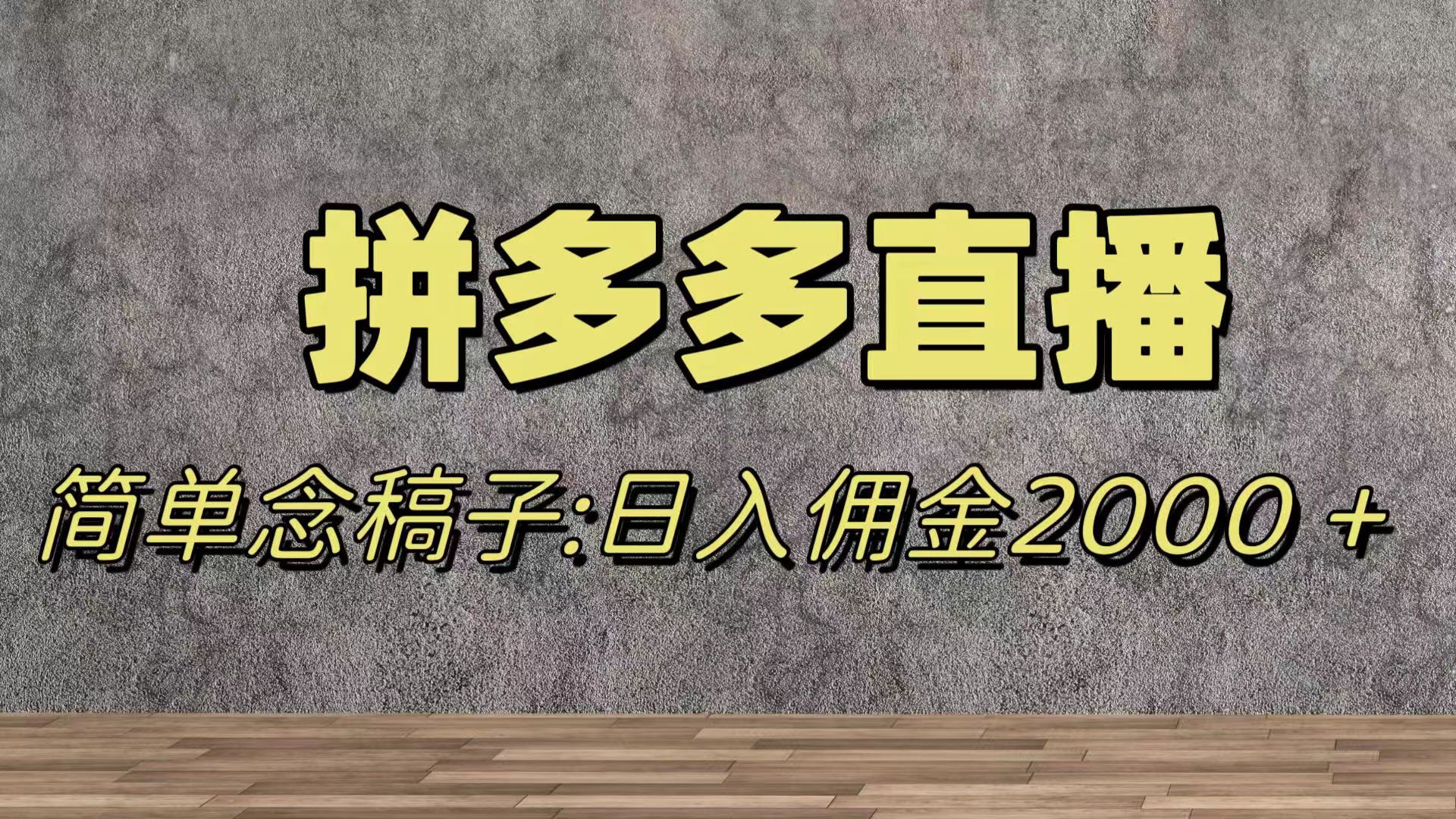 （7996期）瀚海跑道拼多多直播，不用漏脸，日提成2000＋-暖阳网-优质付费教程和创业项目大全