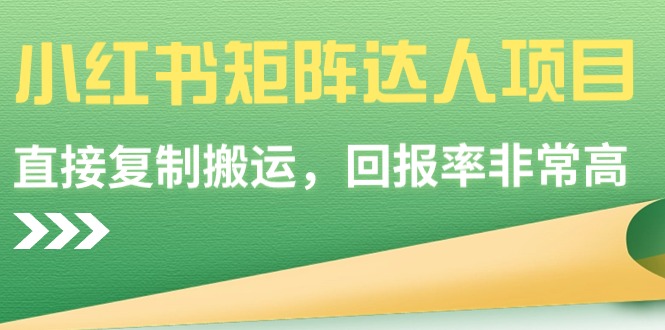 （9019期）小红书的引流矩阵大咖新项目，直接复制运送，收益率非常高