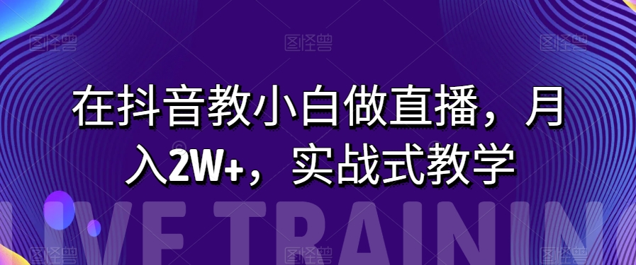 在抖音上教小白忙活直播间，月入2W ，实战演练教学模式【揭密】-暖阳网-优质付费教程和创业项目大全