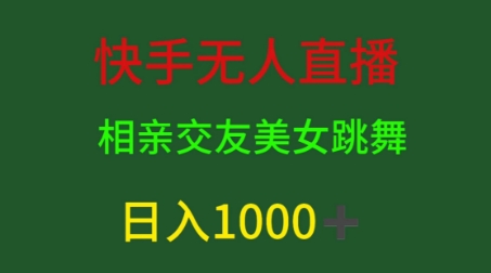 快手视频无人直播，单身交友，粉丝转现，日入1k