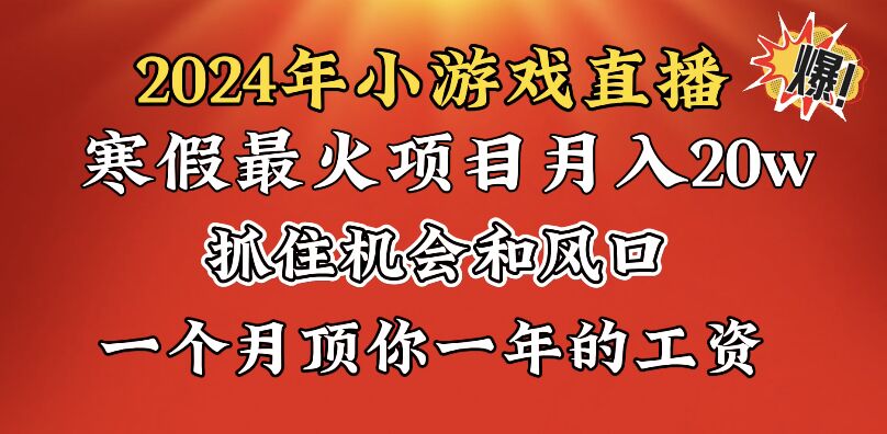 （8778期）2024年假期爆红新项目，小游戏直播月入20w ，懂得了以后我们将翻盘