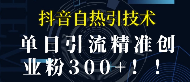 抖音自热引流，单日引流精准创业粉300+