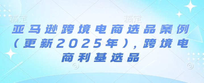 亚马逊平台跨境电商选品实例(升级2025年2月)，跨境电子商务冷门选款