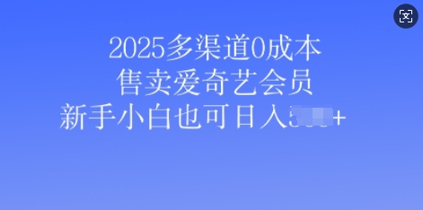 2025多种渠道0成本费出售爱奇艺vip，新手入门也可以日入好几张