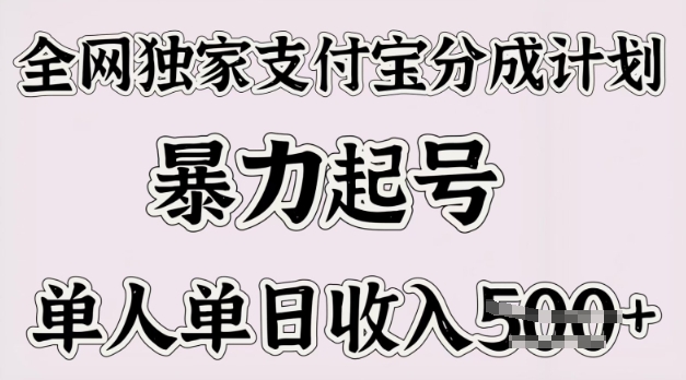 各大网站独家代理支付宝钱包分为方案，暴力行为养号，单人单日收益好几张