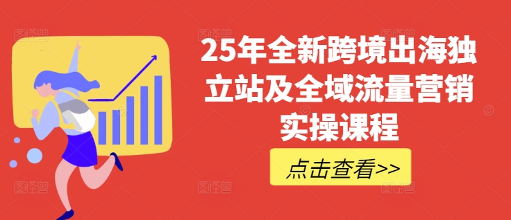 25年全新升级跨境出海自建站及全域流量营销推广实操课程，跨境电商电商独立站TIKTOK全域营销普通货物运输物流游戏玩法全集