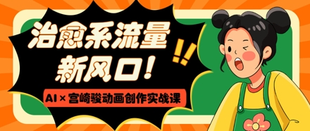 治愈系动漫总流量新蓝海，AI 宫崎骏动画写作实战演练课，从0到1推出爆款短视频